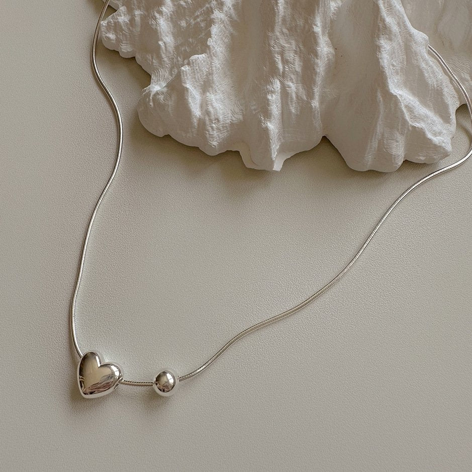 Heart Sphere Necklace sterling silver 7