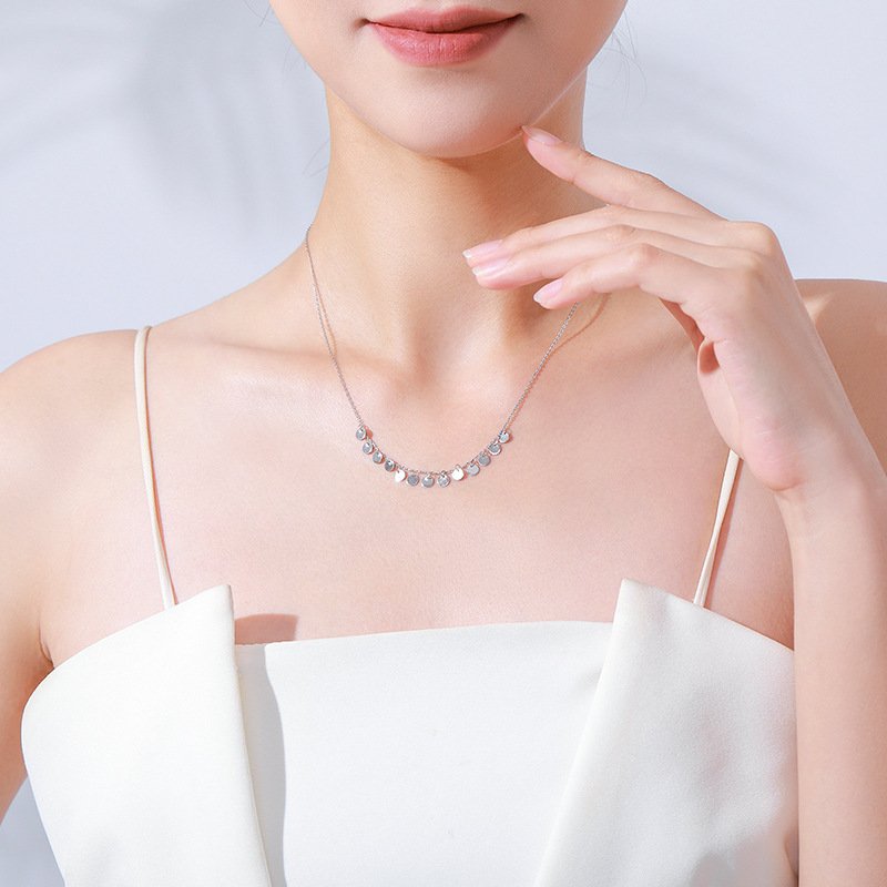 Coin Charm Necklace in sterling silver 3