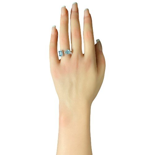 Blue Topaz Open Ring in sterling silver 3