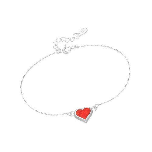 Red Heart Bracelet sterling silver 1
