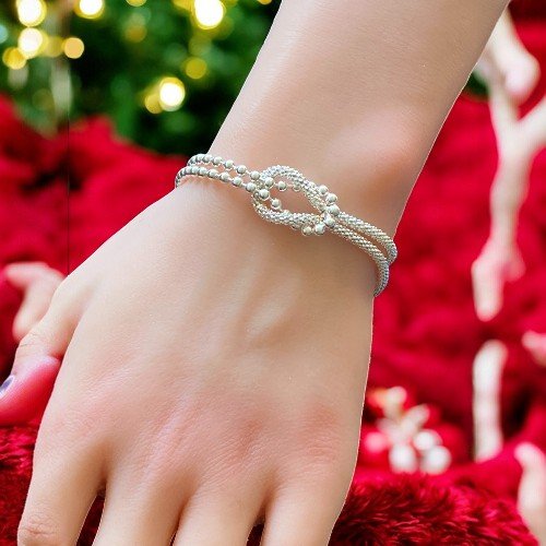Bold Knot Design Bracelet in 925 Sterling Silver 6