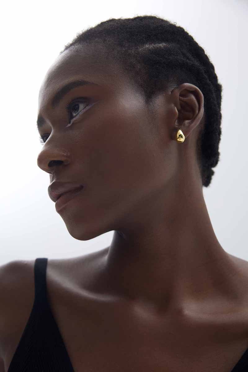 Gold waterdrop Stud Earrings2