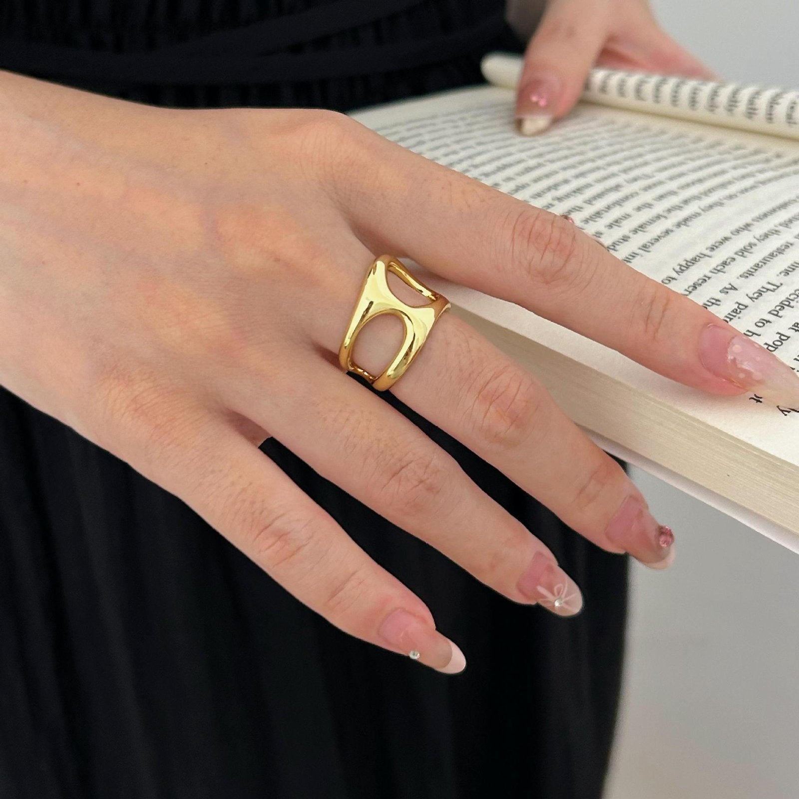 Gold Statement Ring in sterling silver3