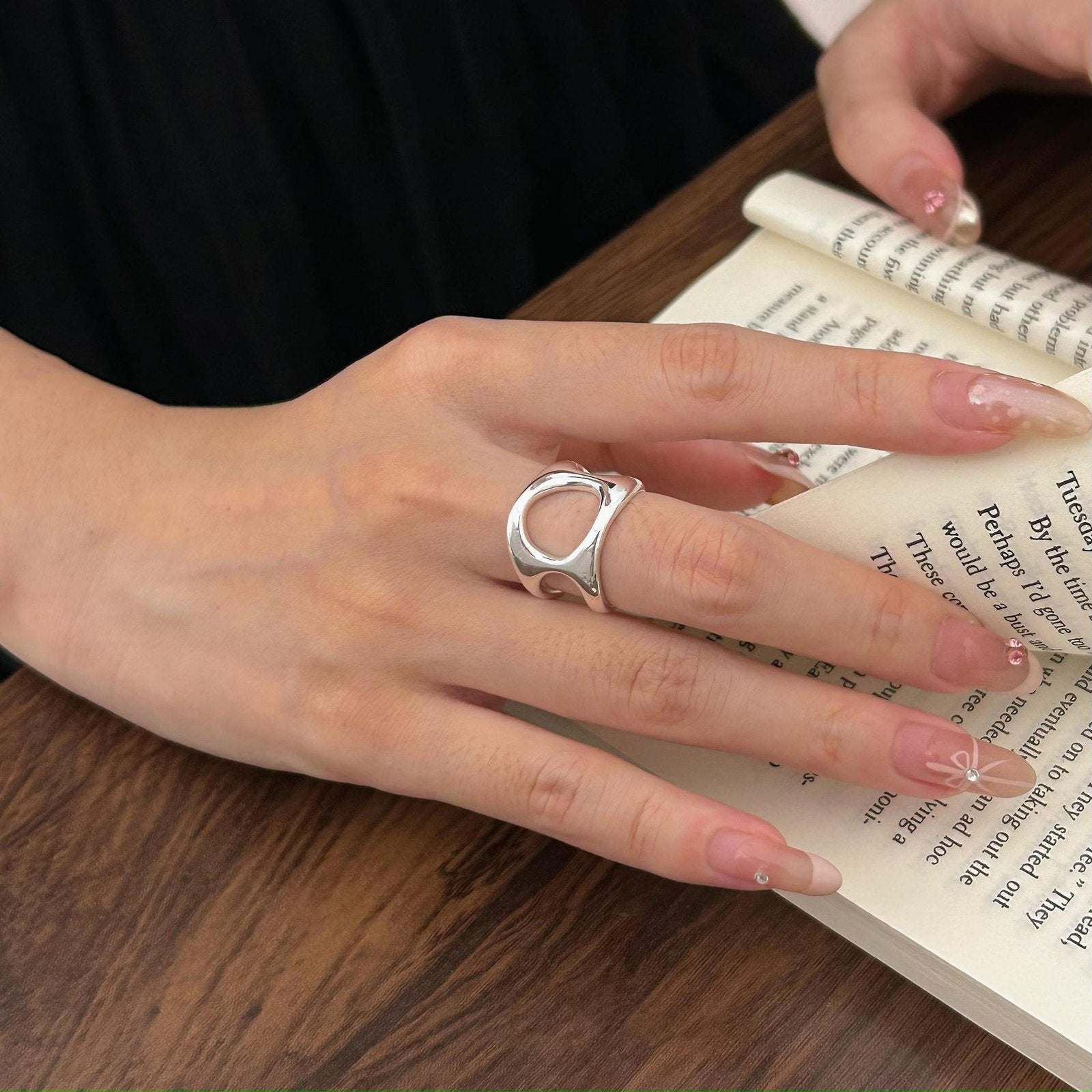 Statement Open Ring in sterling silver 3