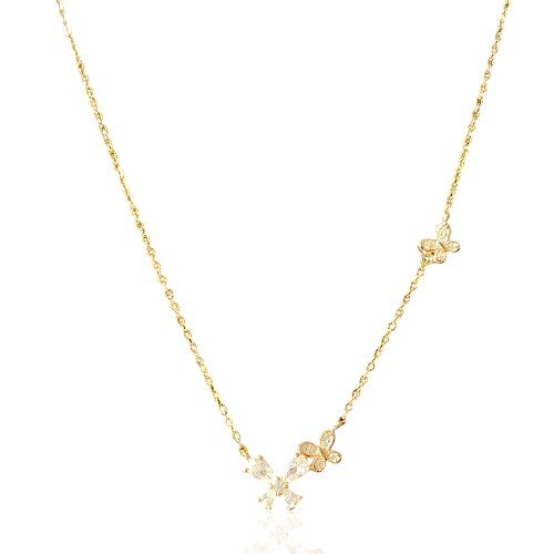 Butterfly floral necklace in 925 sterling silver 1
