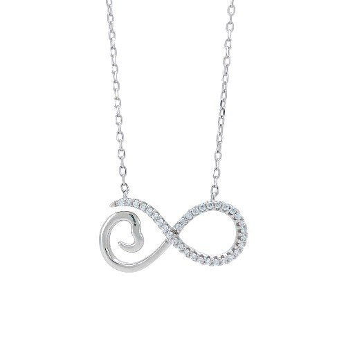 Infinity Heart Necklace in sterling silver 1