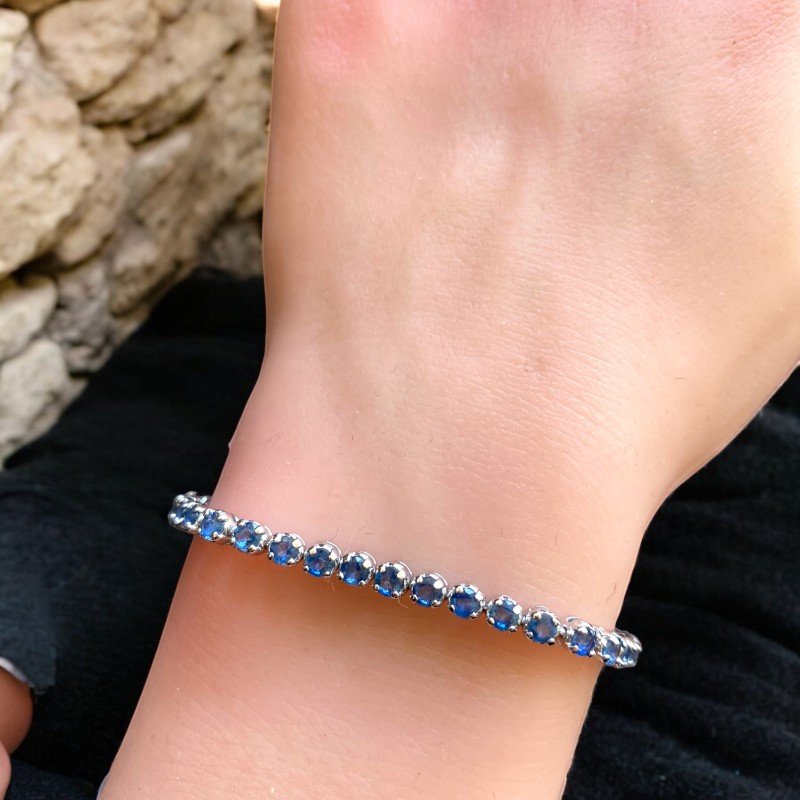 Blue Sapphire Bracelet in sterling silver for women 2