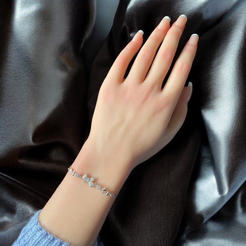 unique bow bracelet in sterling silver for women 3