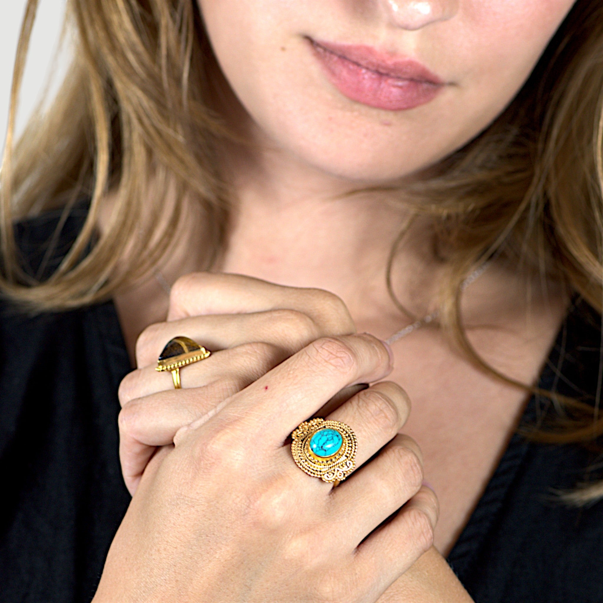 Antique-Inspired Turquoise Ring