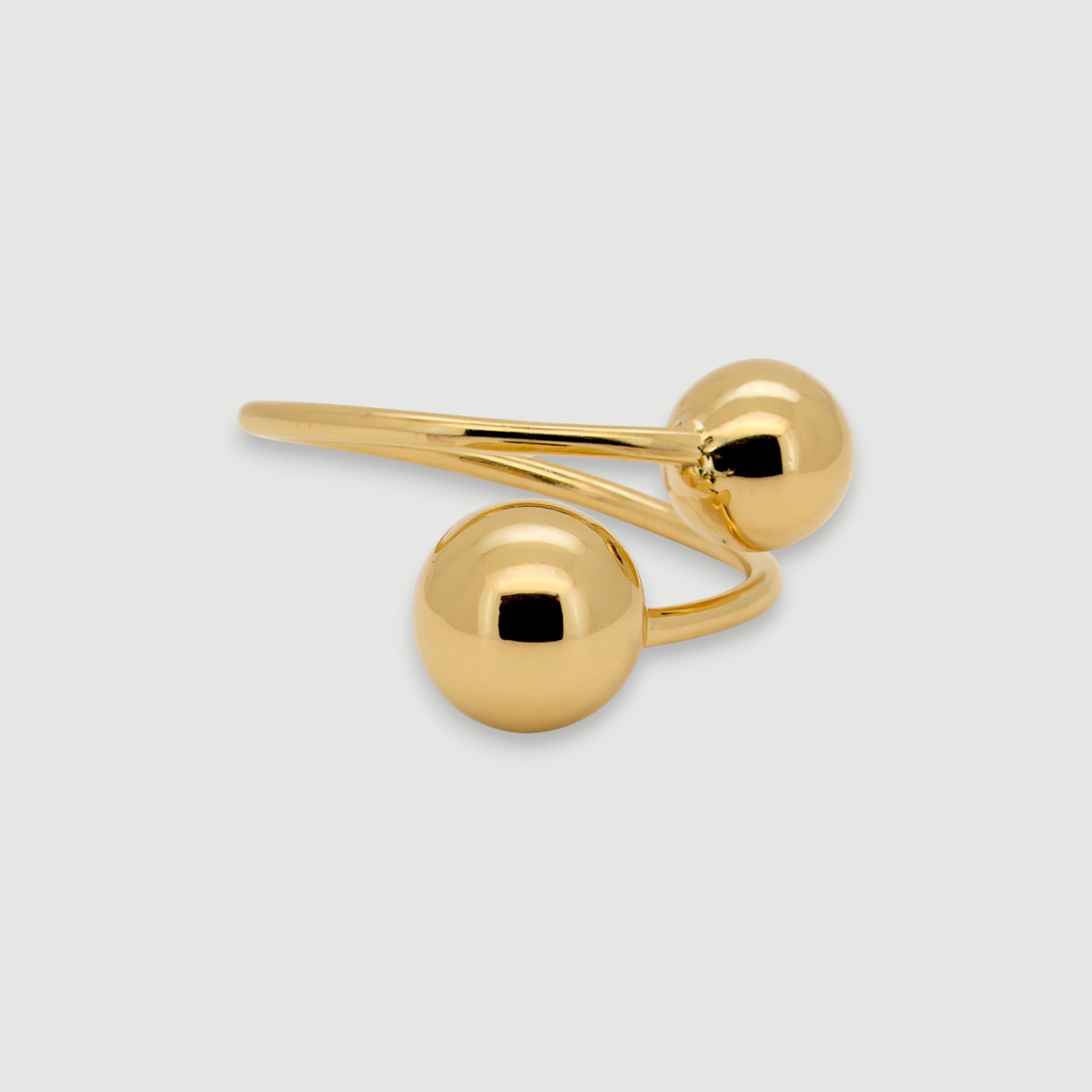 Bold Twin Sphere Statement Ring