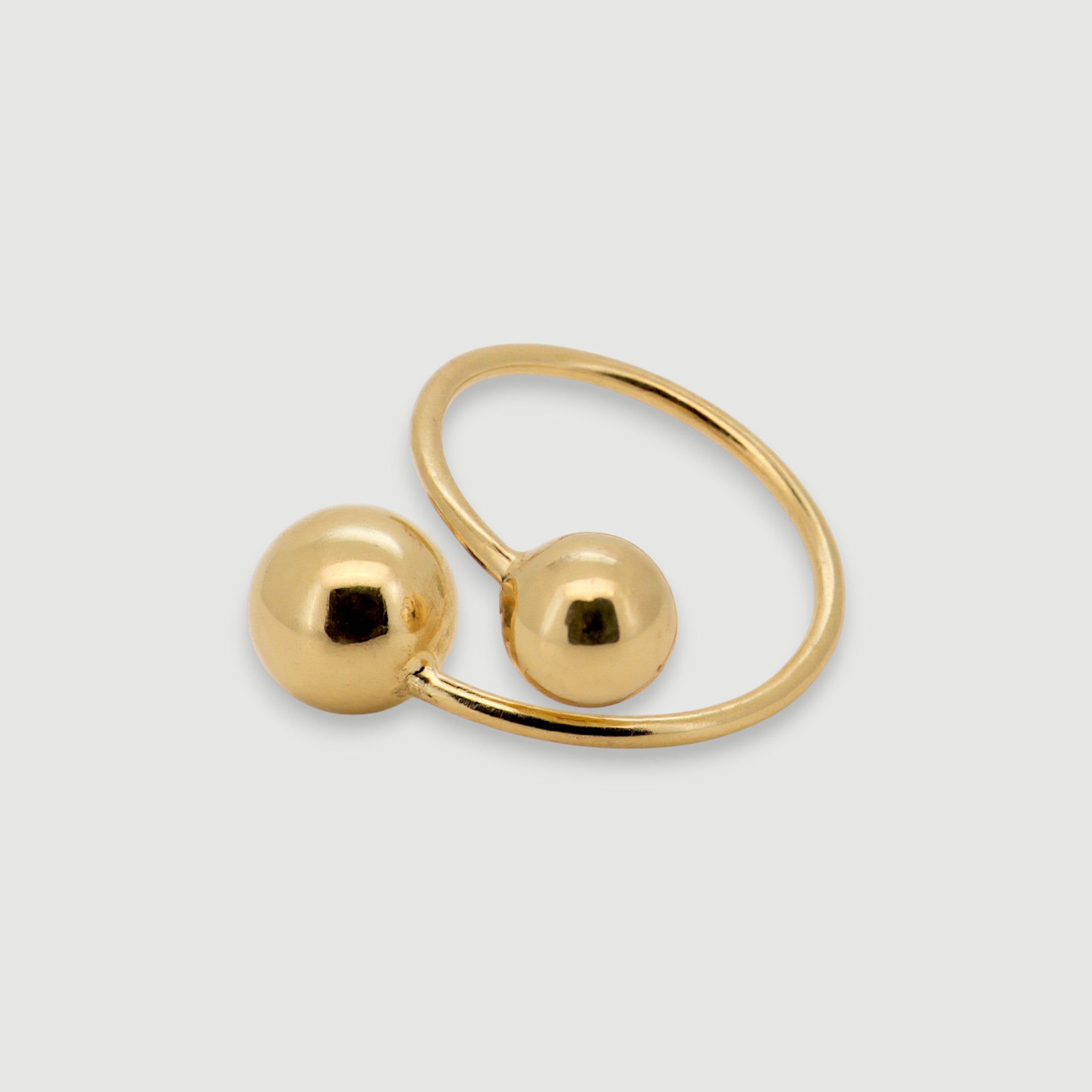 Bold Twin Sphere Statement Ring