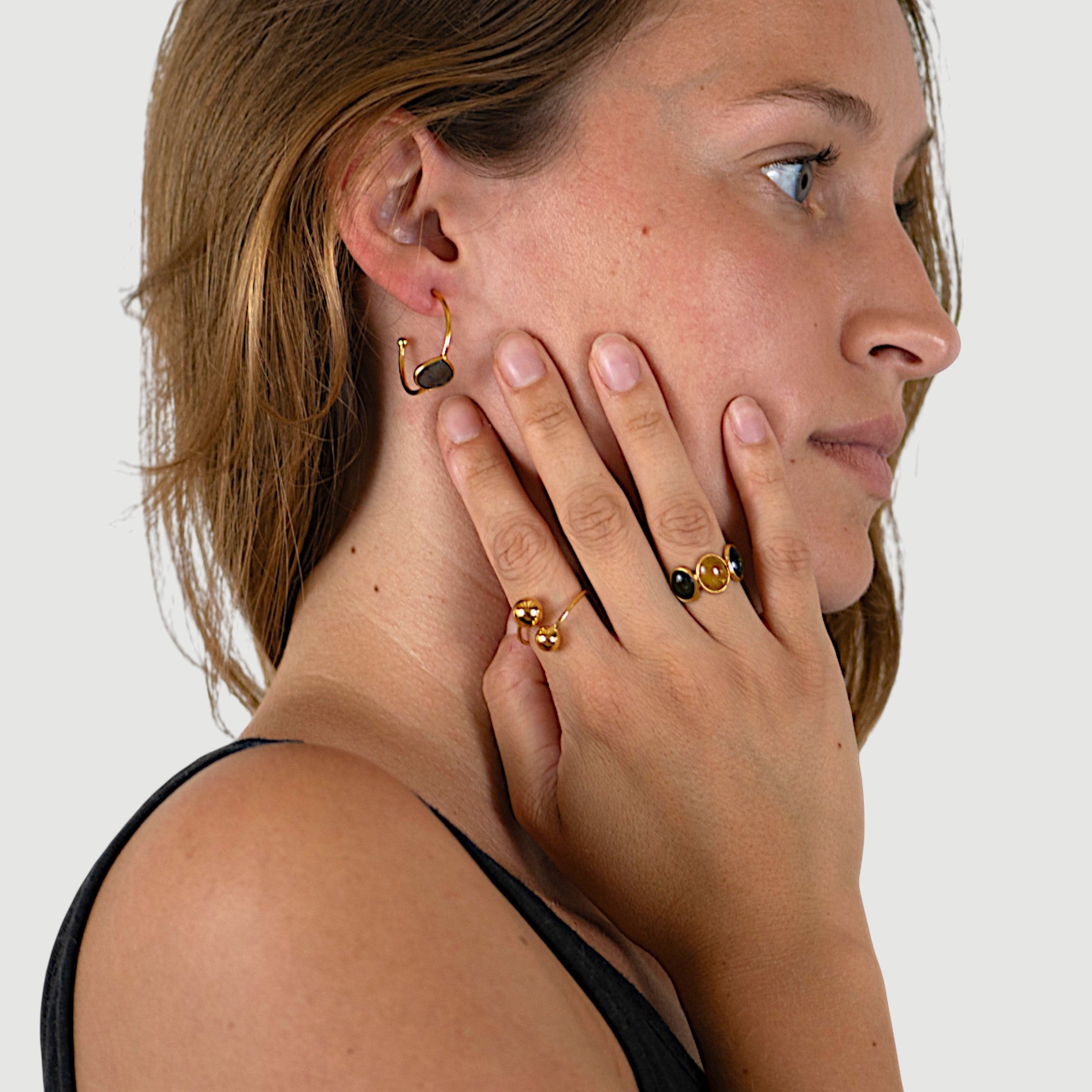 Bold Twin Sphere Statement Ring