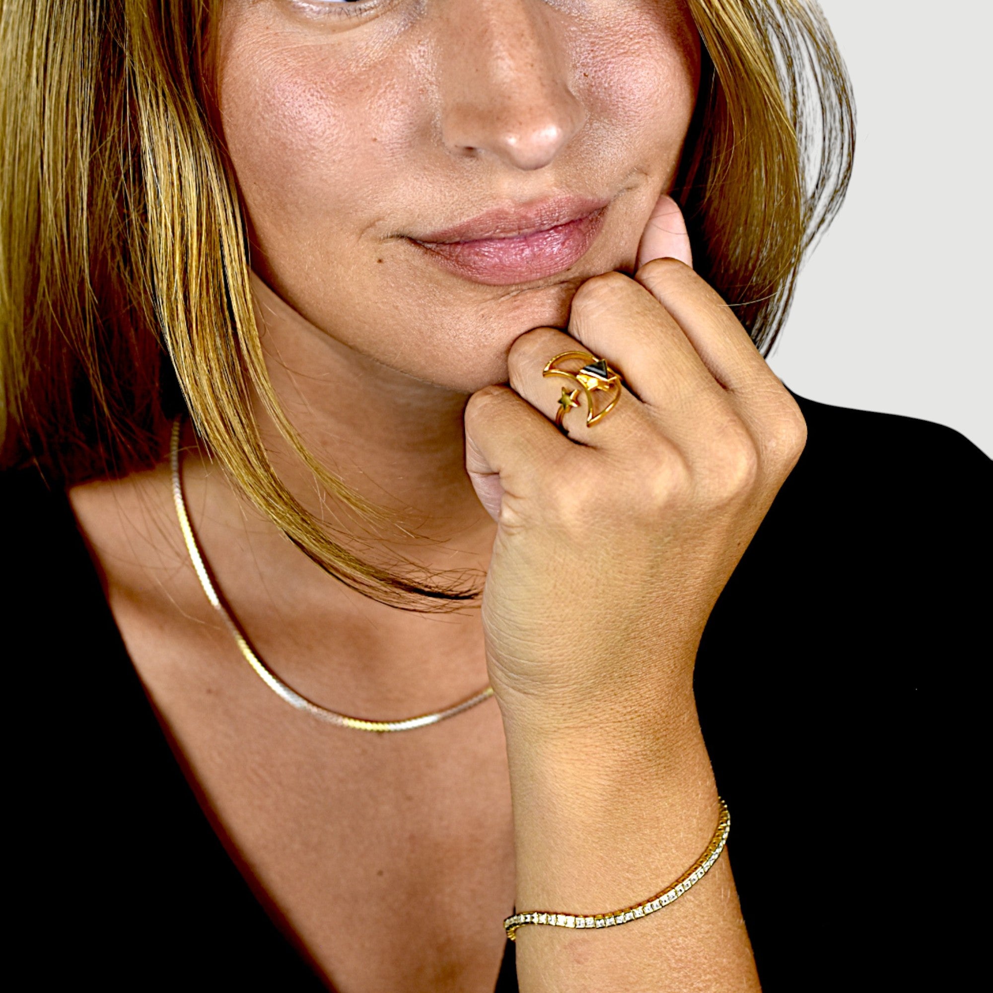 Celestial Labradorite Moon & Star Ring14