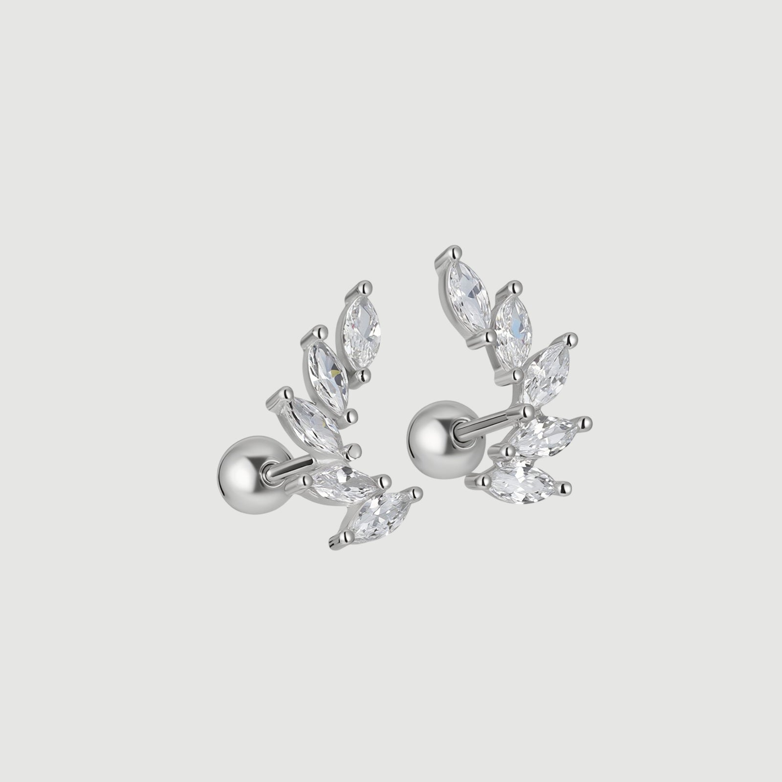 Amara Jewels sterling silver earrings with clear CZ stones