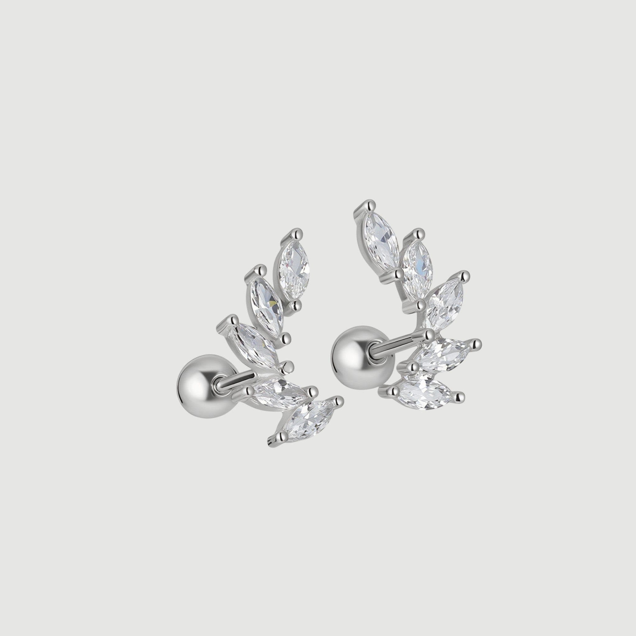 Amara Jewels sterling silver earrings with clear CZ stones