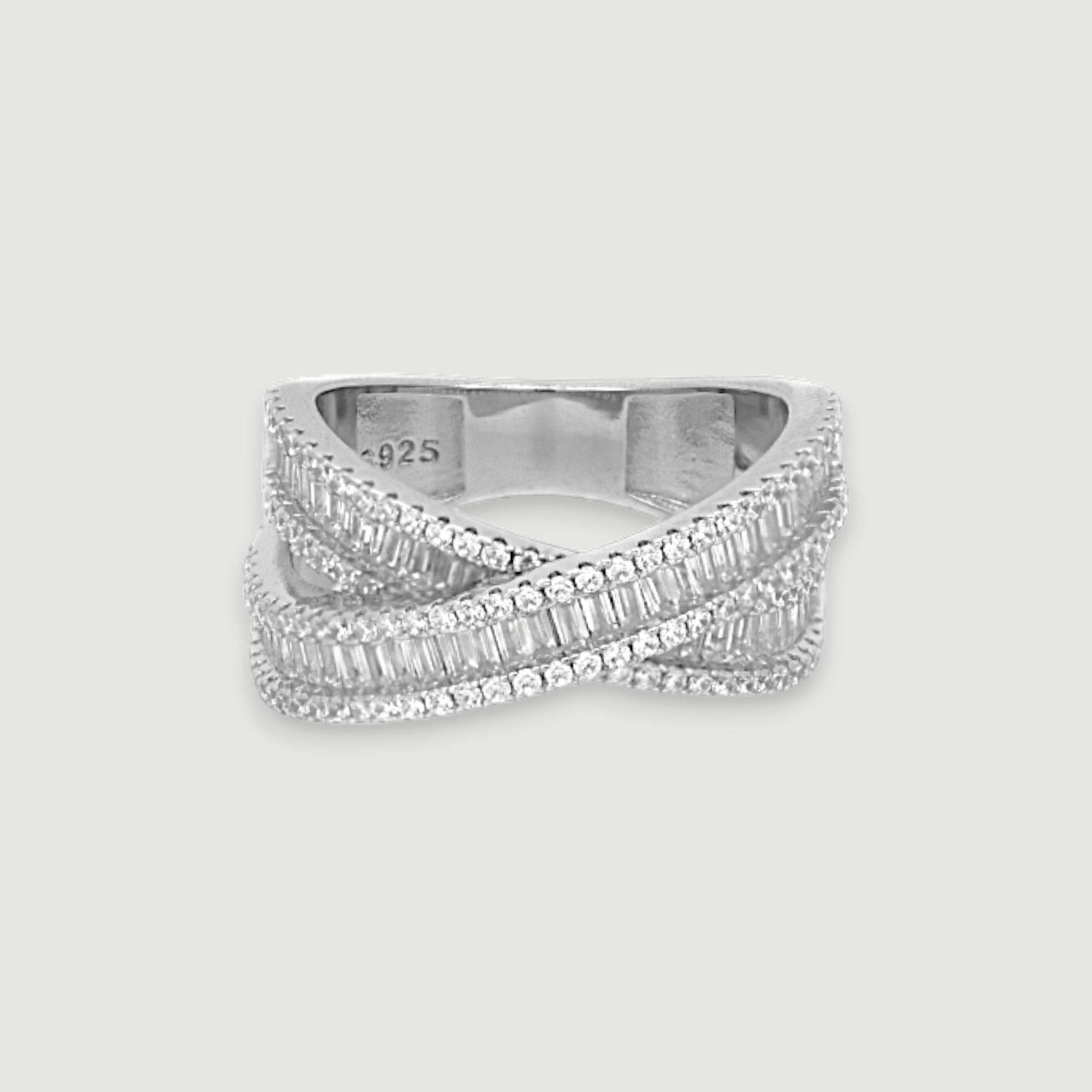 Criss-Cross Baguette Ring56