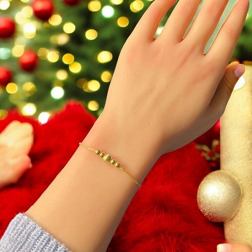 Elegant beaded chain bracelet in 925 sterling silver 2