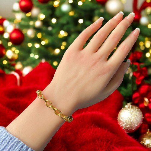 Gold plated Chunky Chain Bracelet made of sterling silver 2