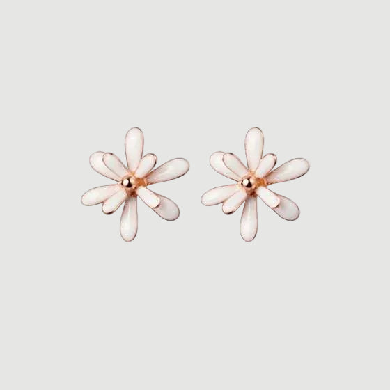Flower-shaped earrings in sterling silver