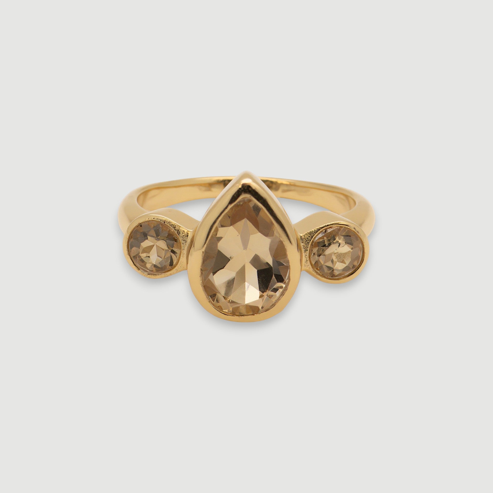 Elegant Golden Topaz Ring