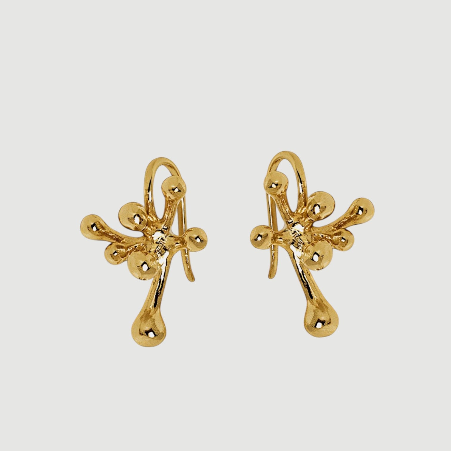 Golden Abstract Art Earrings