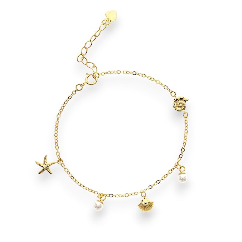 Golden Sea Charm Bracelet in sterling silver 1