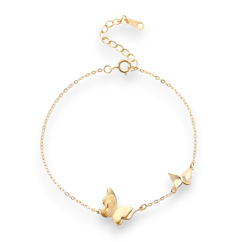 Butterfly bracelet in 925 sterling silver and 18K yellow gold plating 1