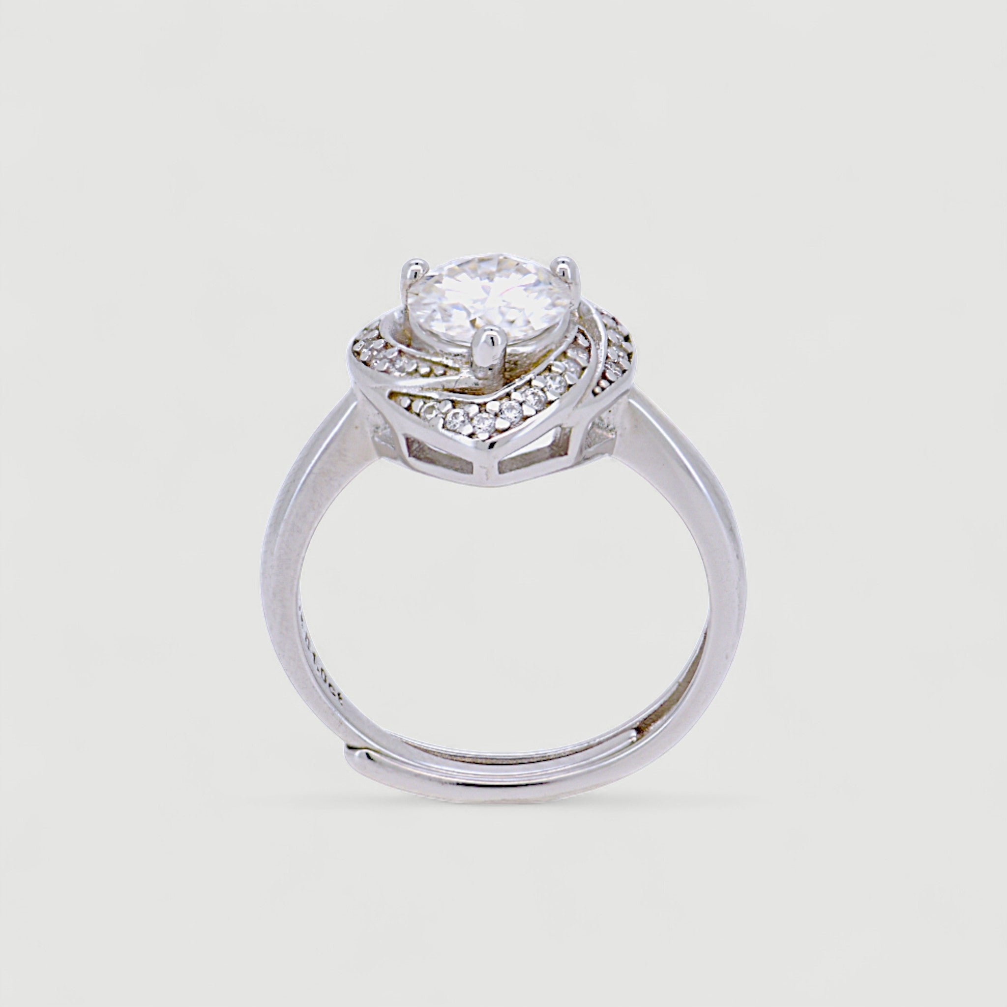 Heart Shaped Solitaire Ring3