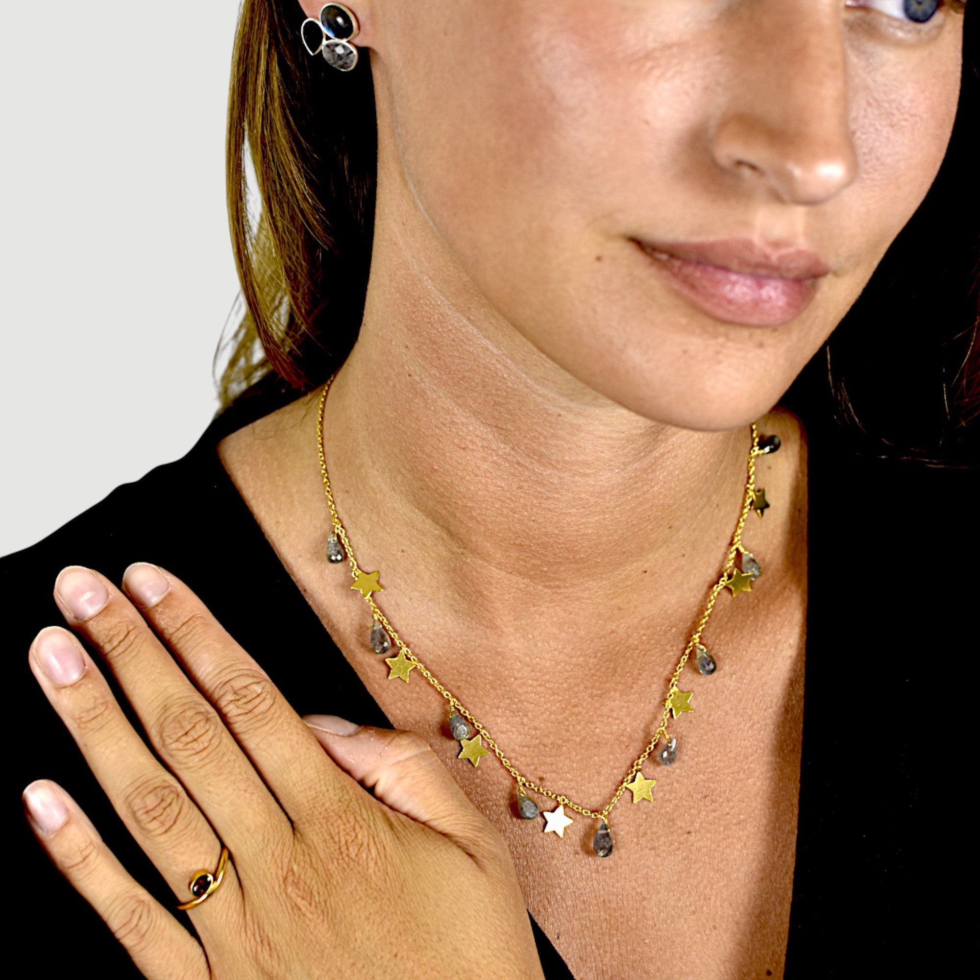 Labradorite Star Charm Necklace