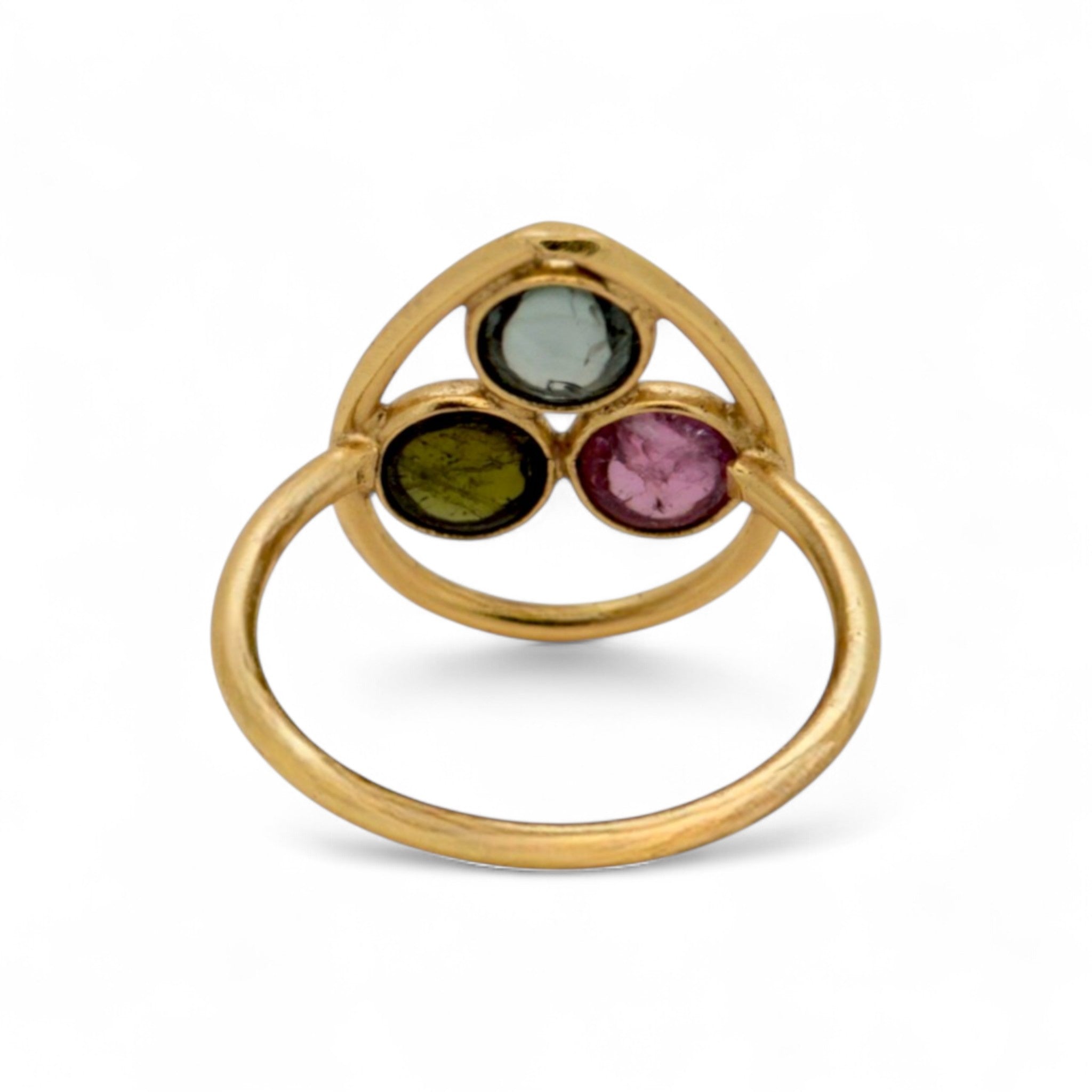 Multicolor Tourmaline Drop Ring