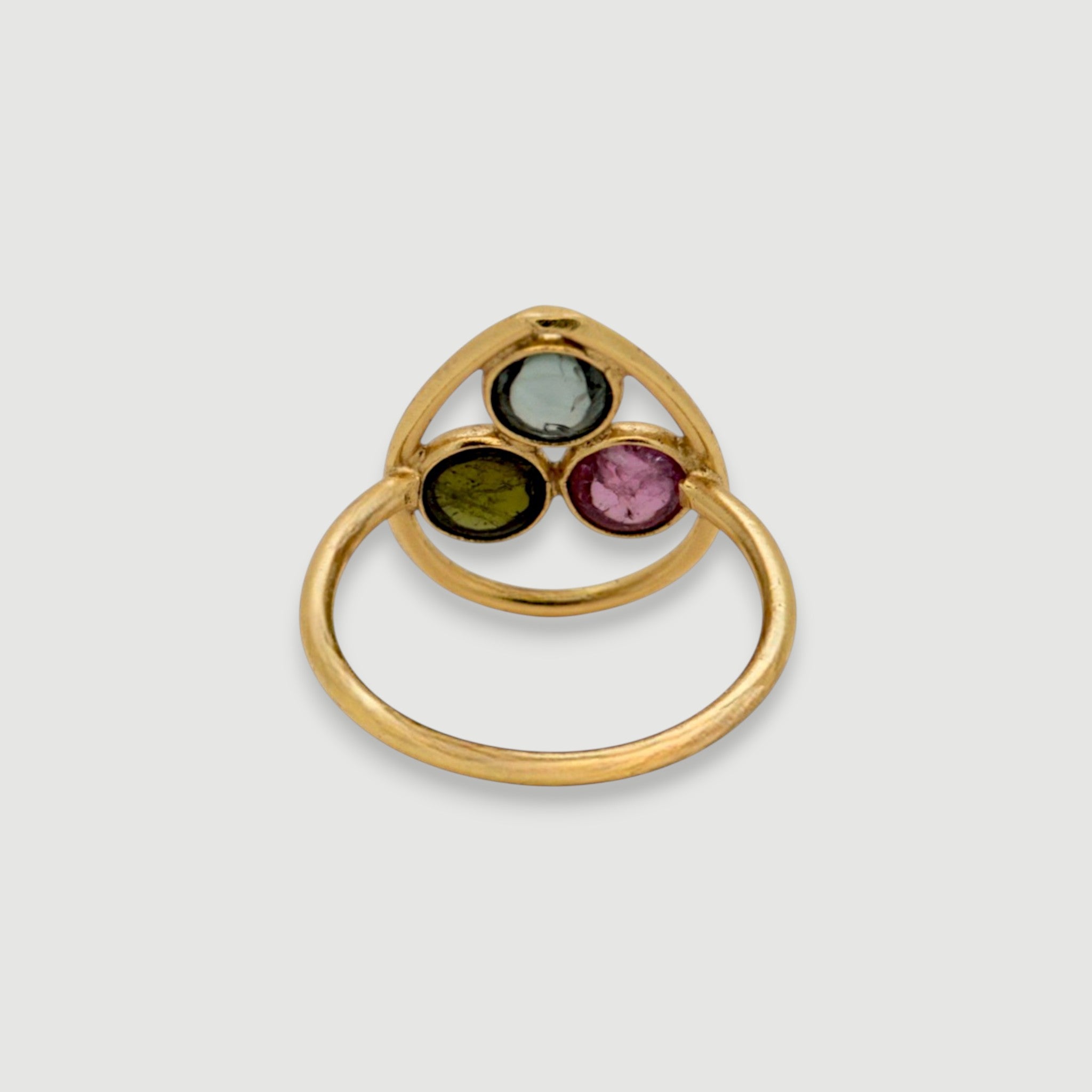 Multicolor Tourmaline Drop Ring