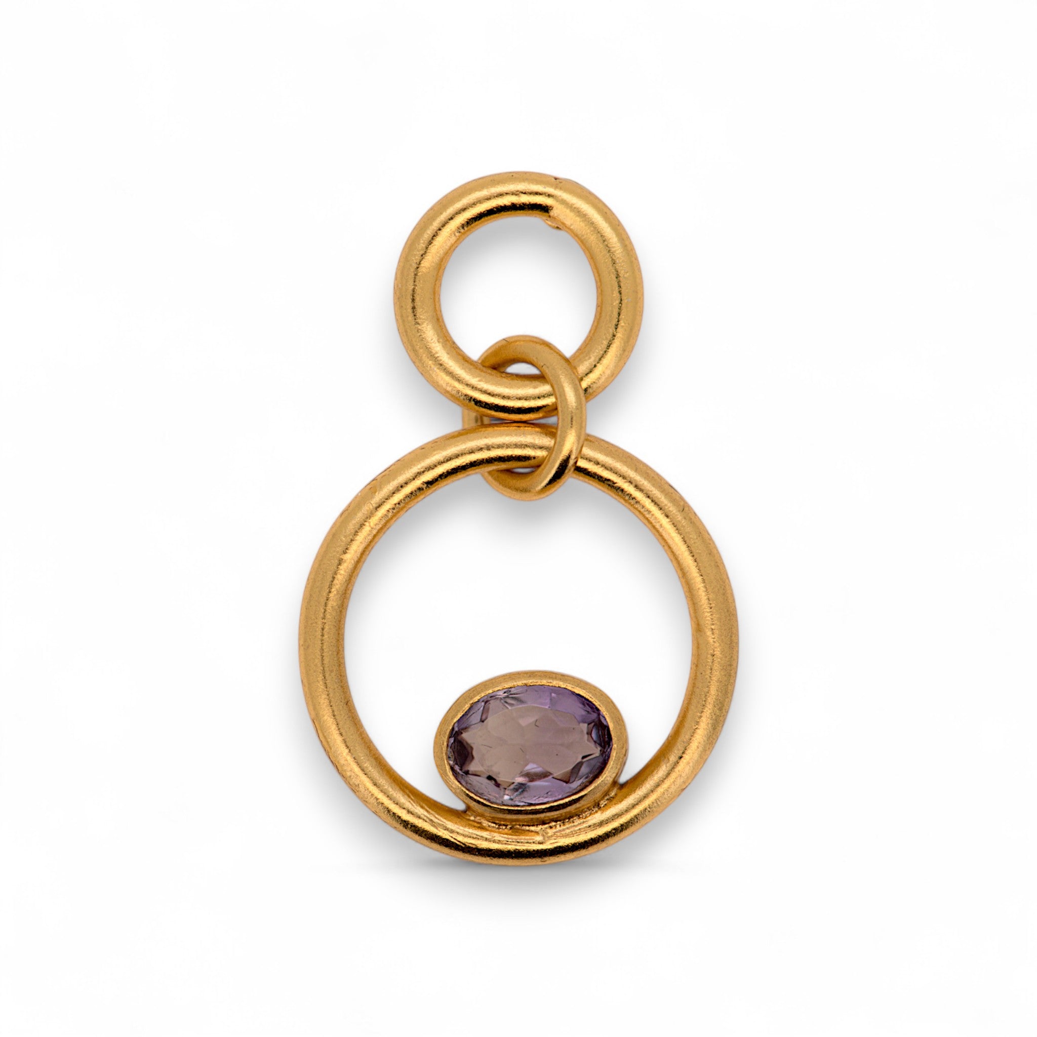 Natural Amethyst Circle Drop Earrings5