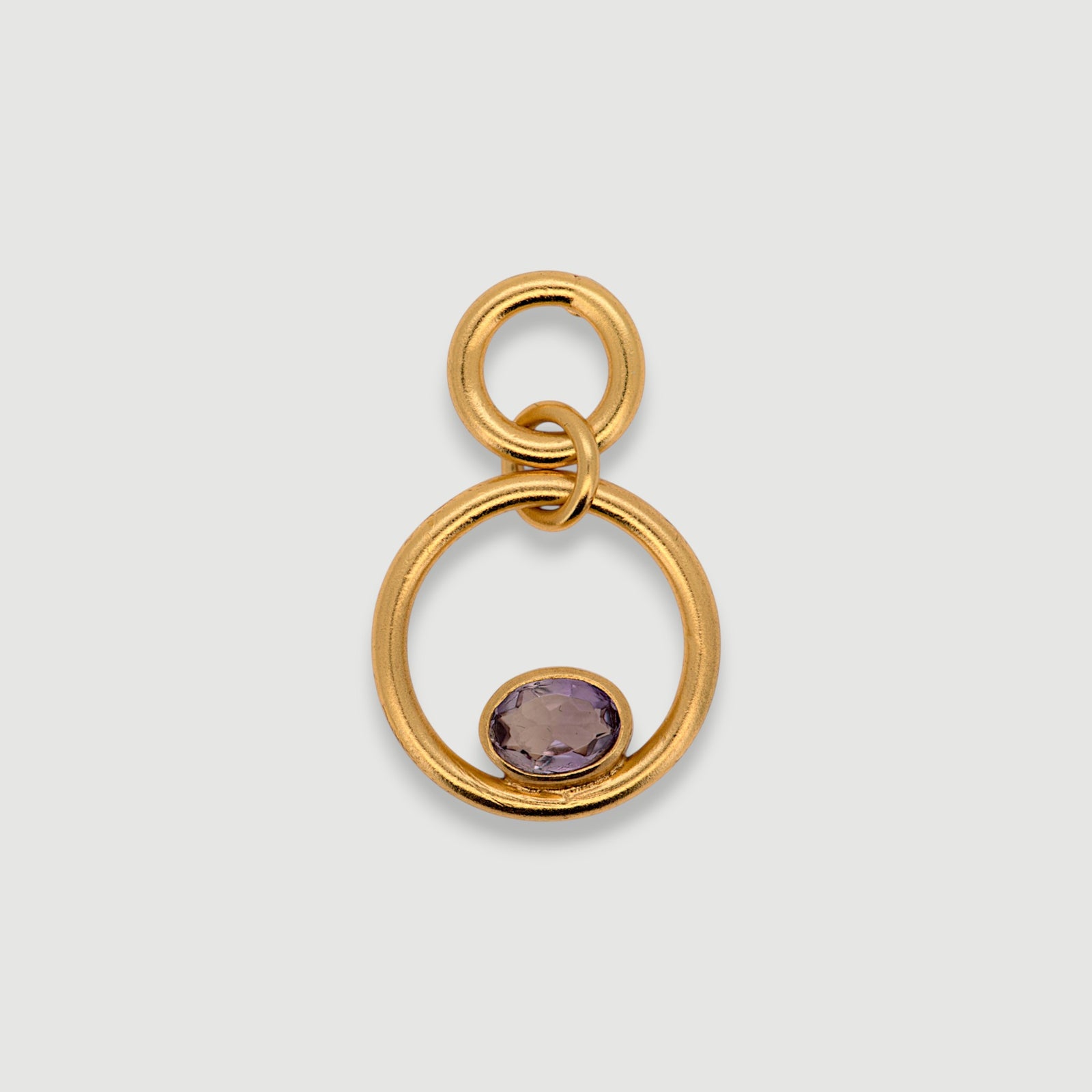 Natural Amethyst Circle Drop Earrings5