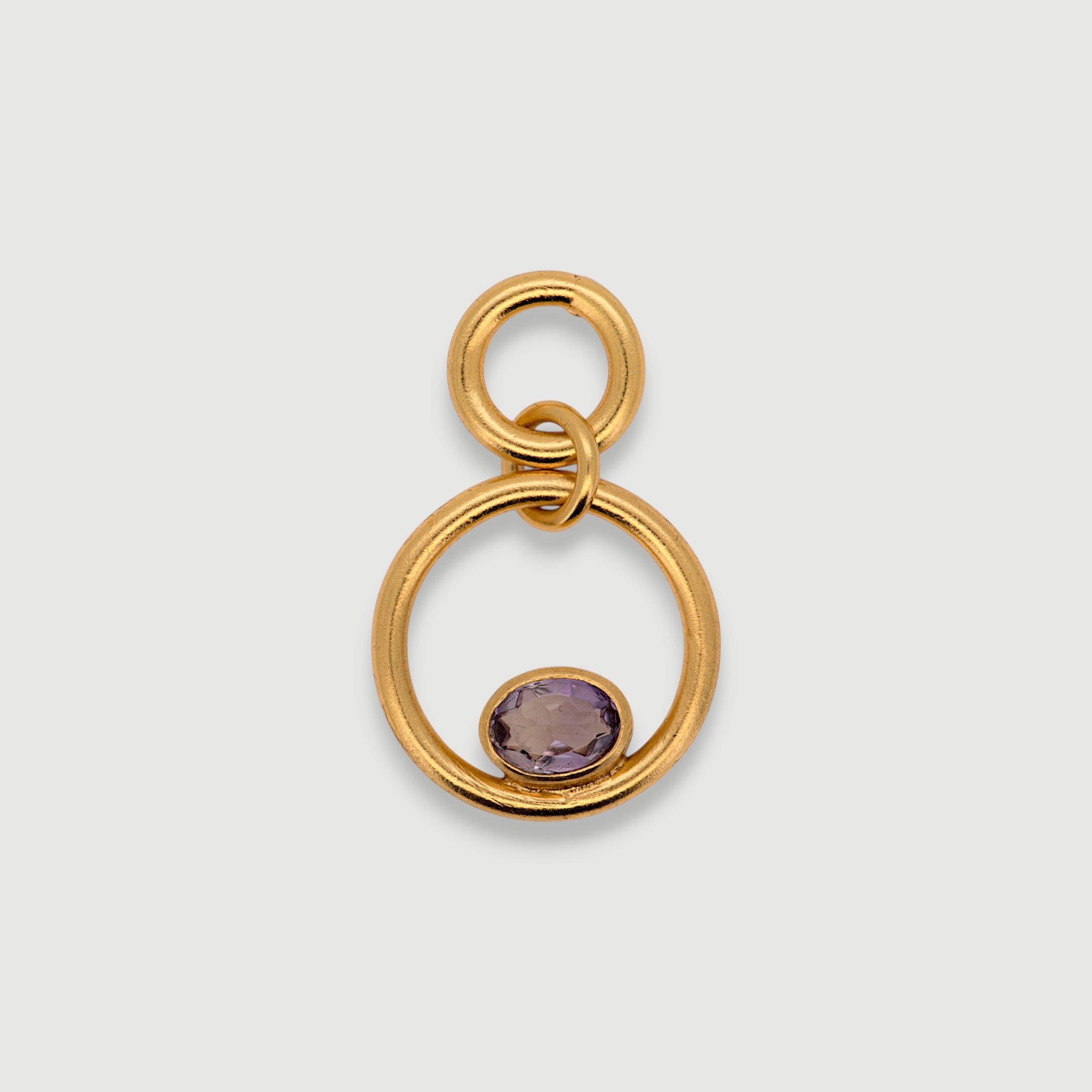 Natural Amethyst Circle Drop Earrings5