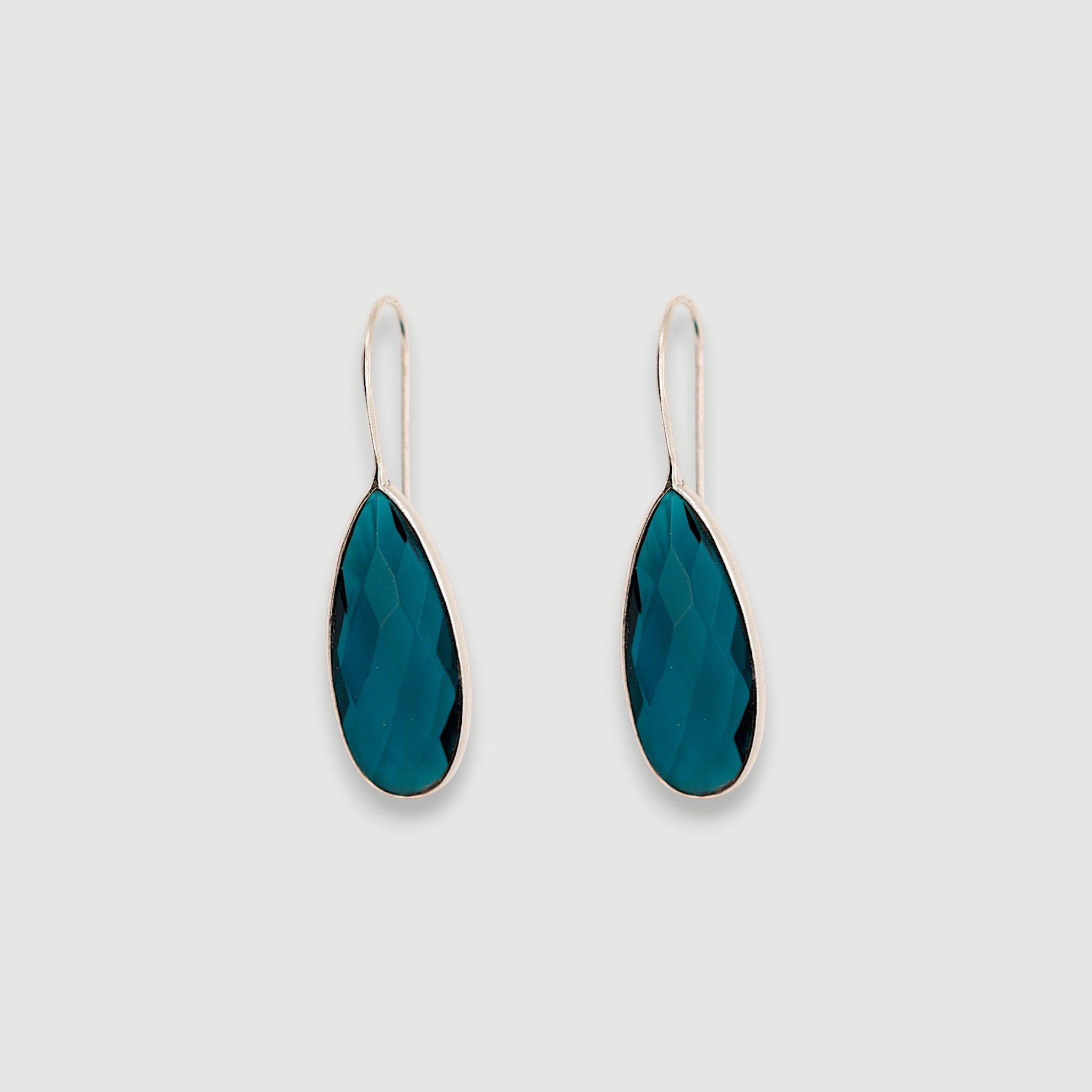 Natural Blue Topaz Teardrop Earring1