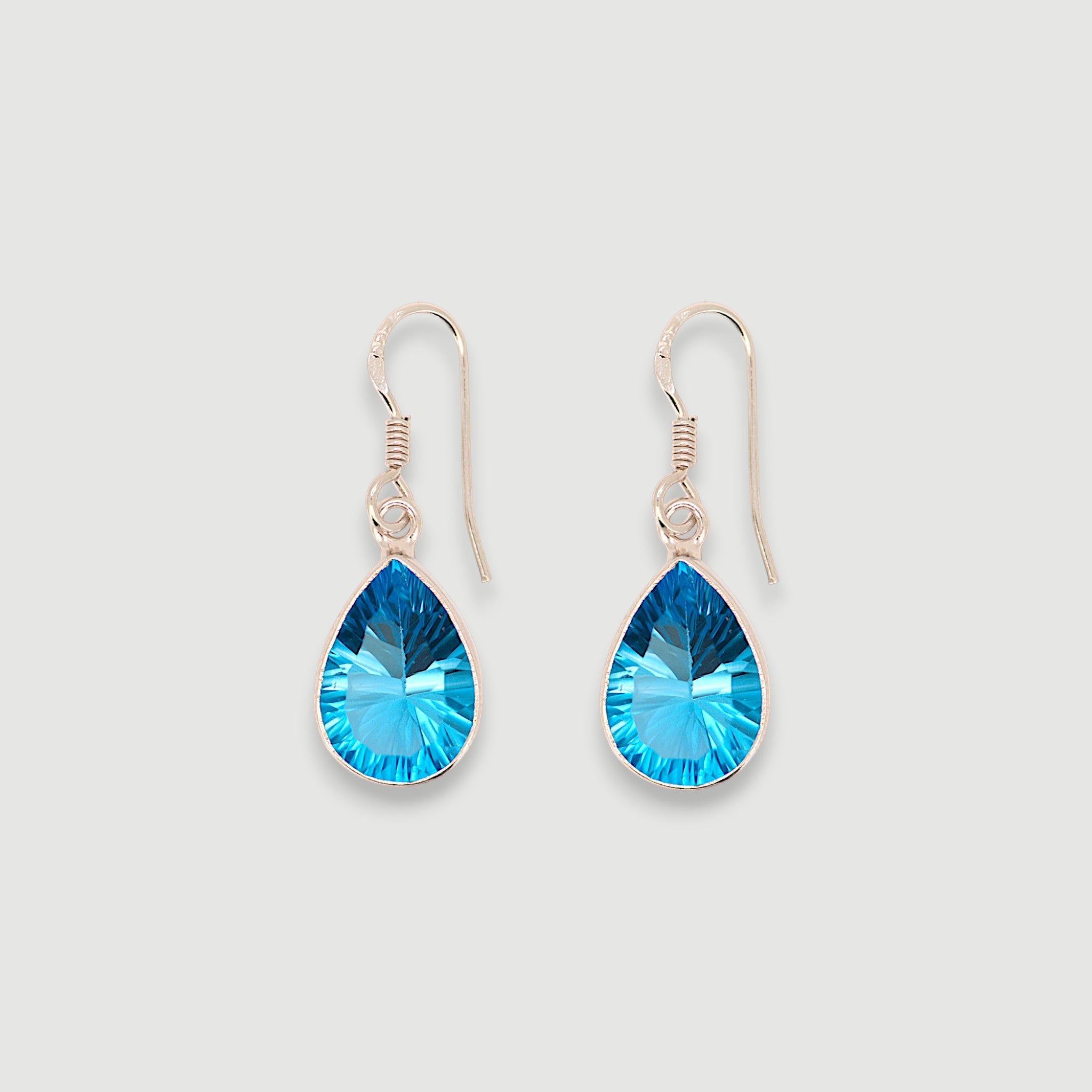 Natural Blue Topaz Teardrop Earring12