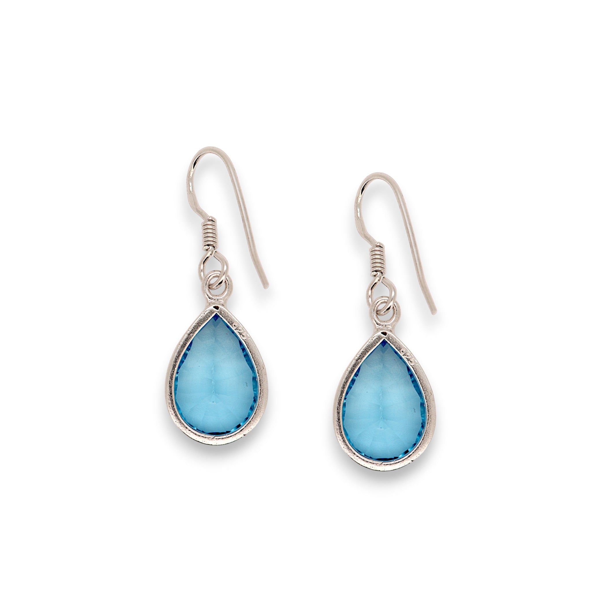 Natural Blue Topaz Teardrop Earring23