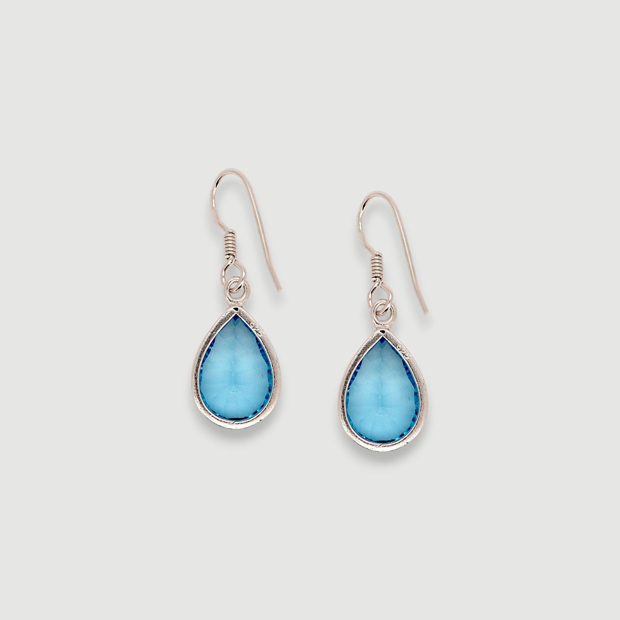 Natural Blue Topaz Teardrop Earring23