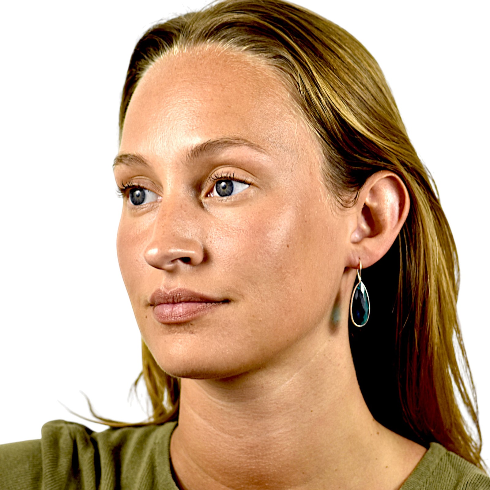 Natural Blue Topaz Teardrop Earring6