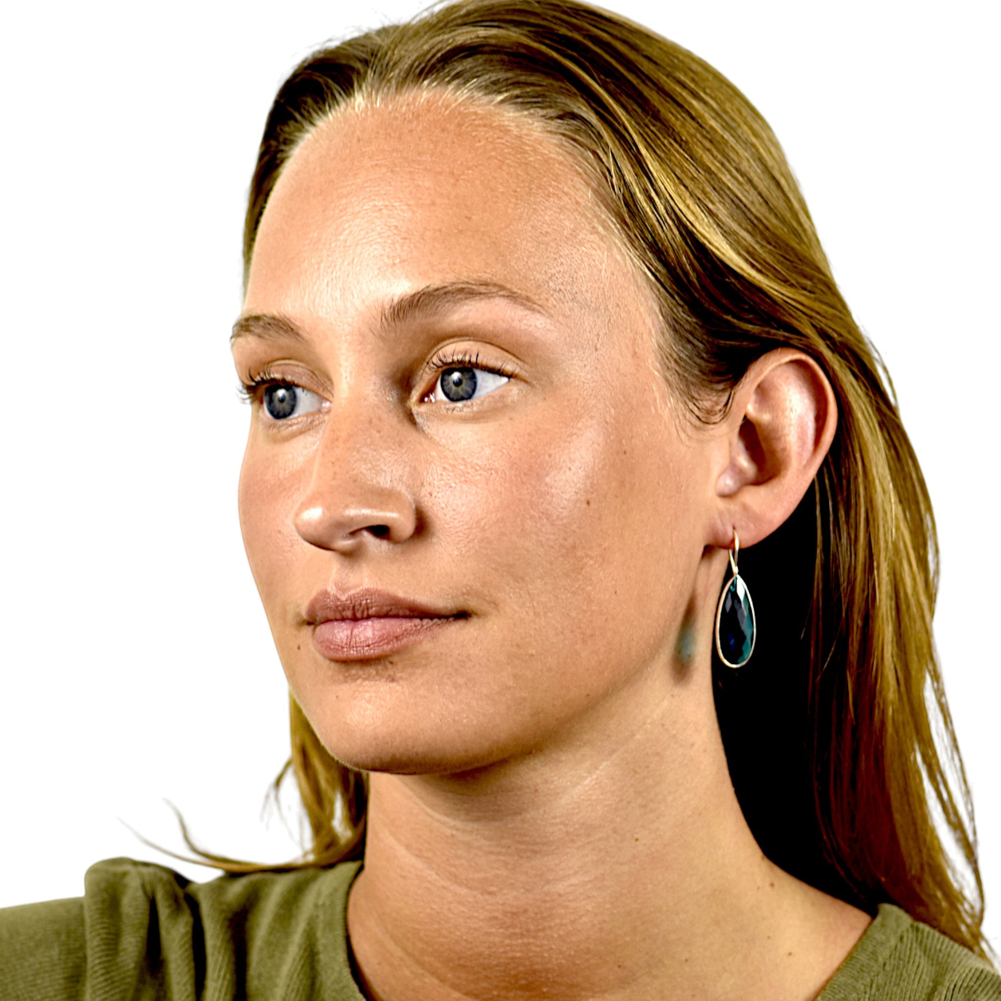 Natural Blue Topaz Teardrop Earring6