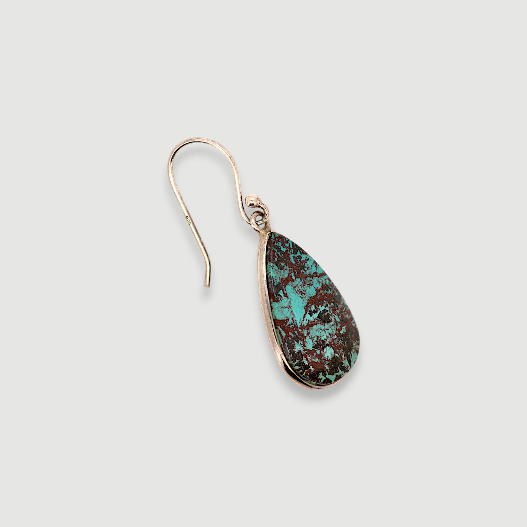 Natural Chrysocolla Teardrop Earring2