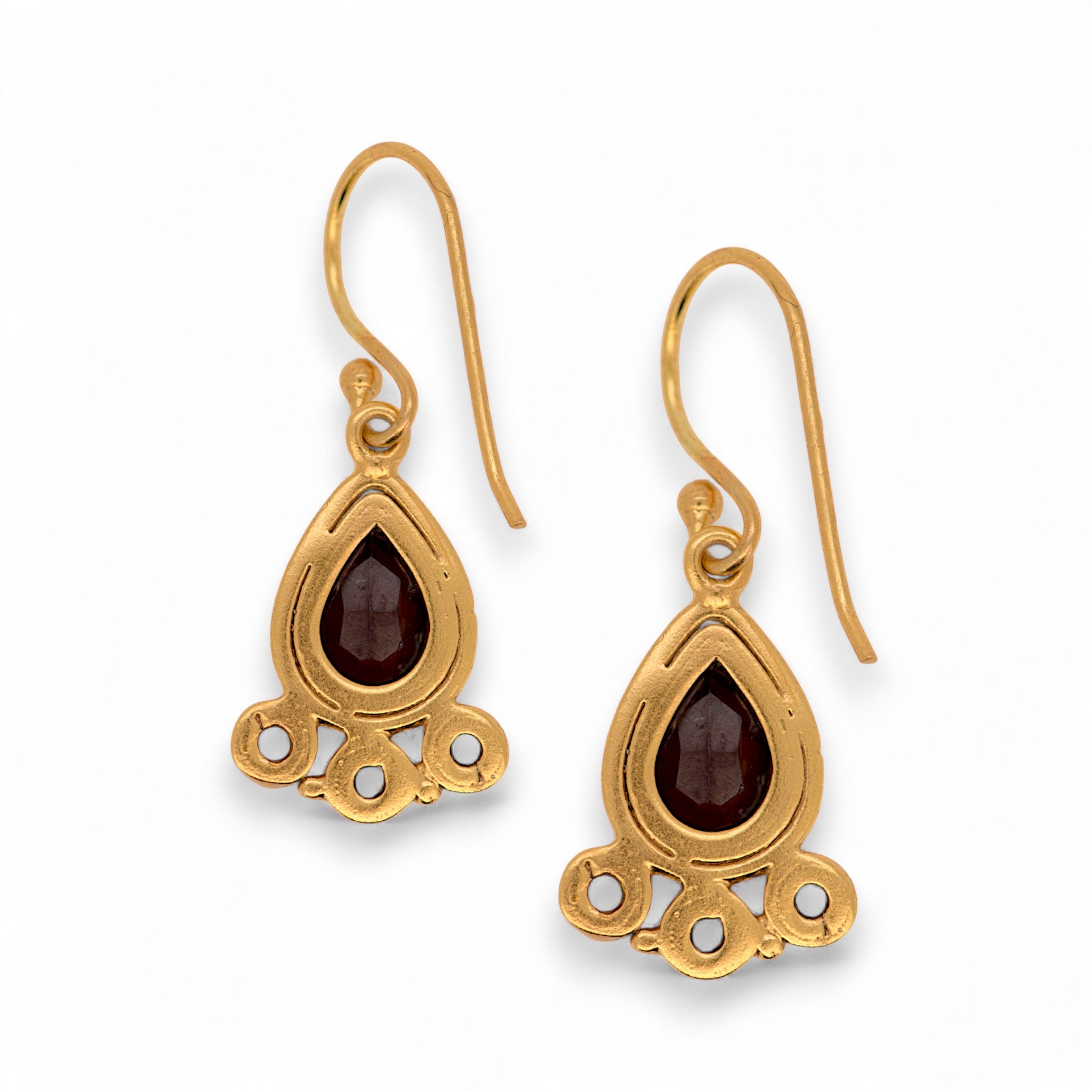 Natural Garnet & Pearl Drop Earrings3