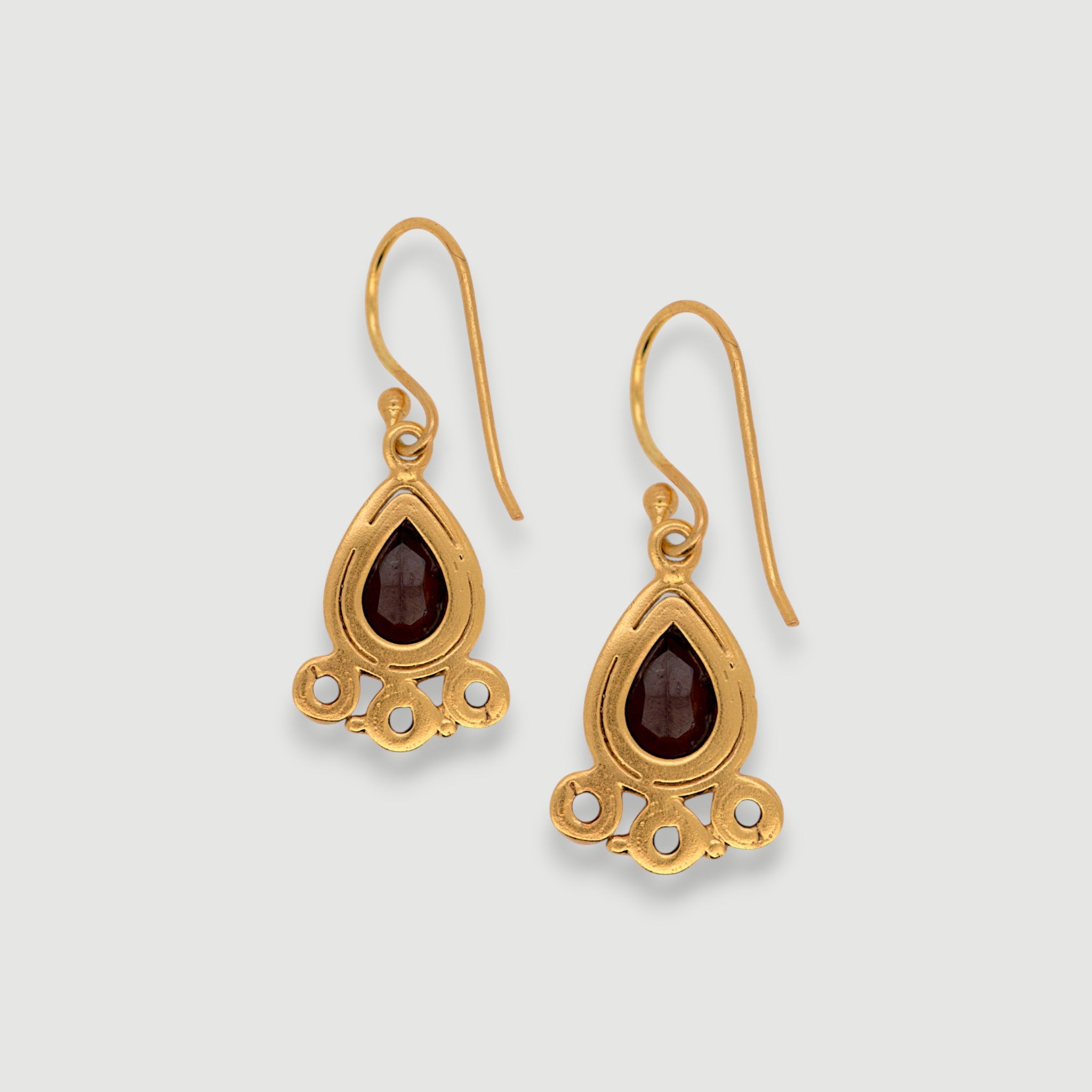 Natural Garnet & Pearl Drop Earrings3