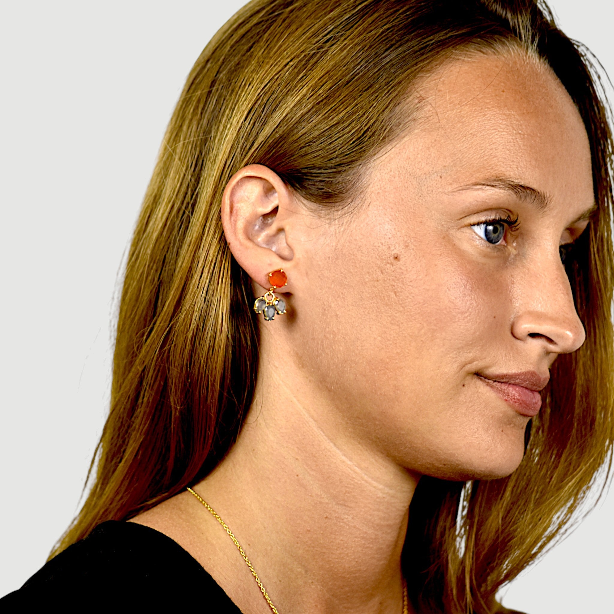 Natural Gemstone Drop Earrings2