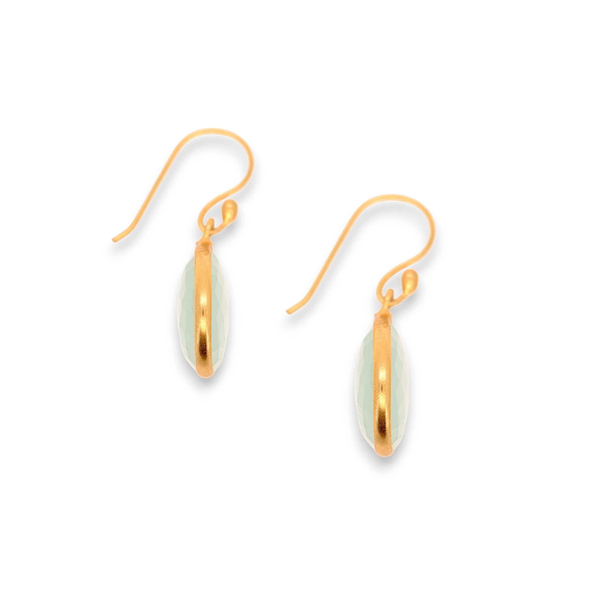 Natural Green Chalcedony Teardrop Earring6