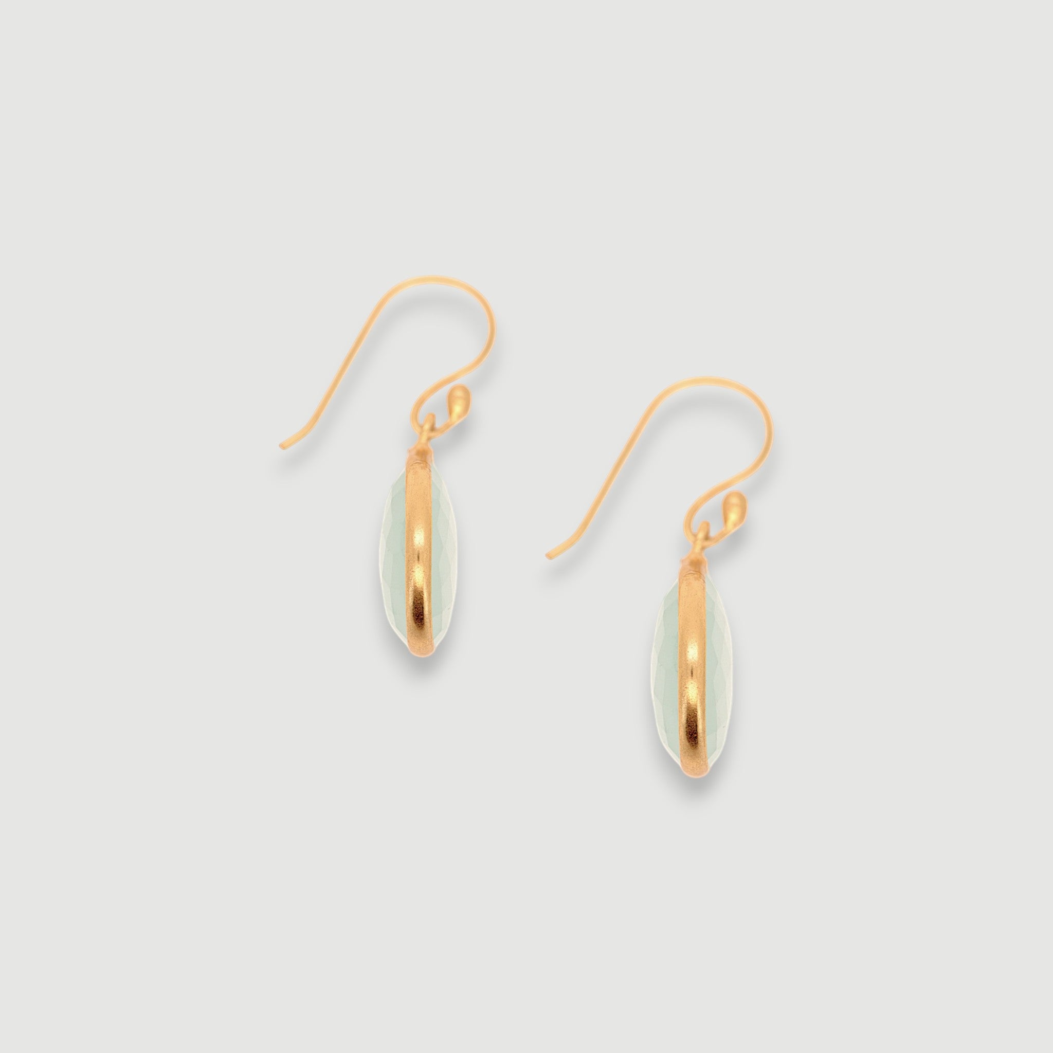 Natural Green Chalcedony Teardrop Earring6
