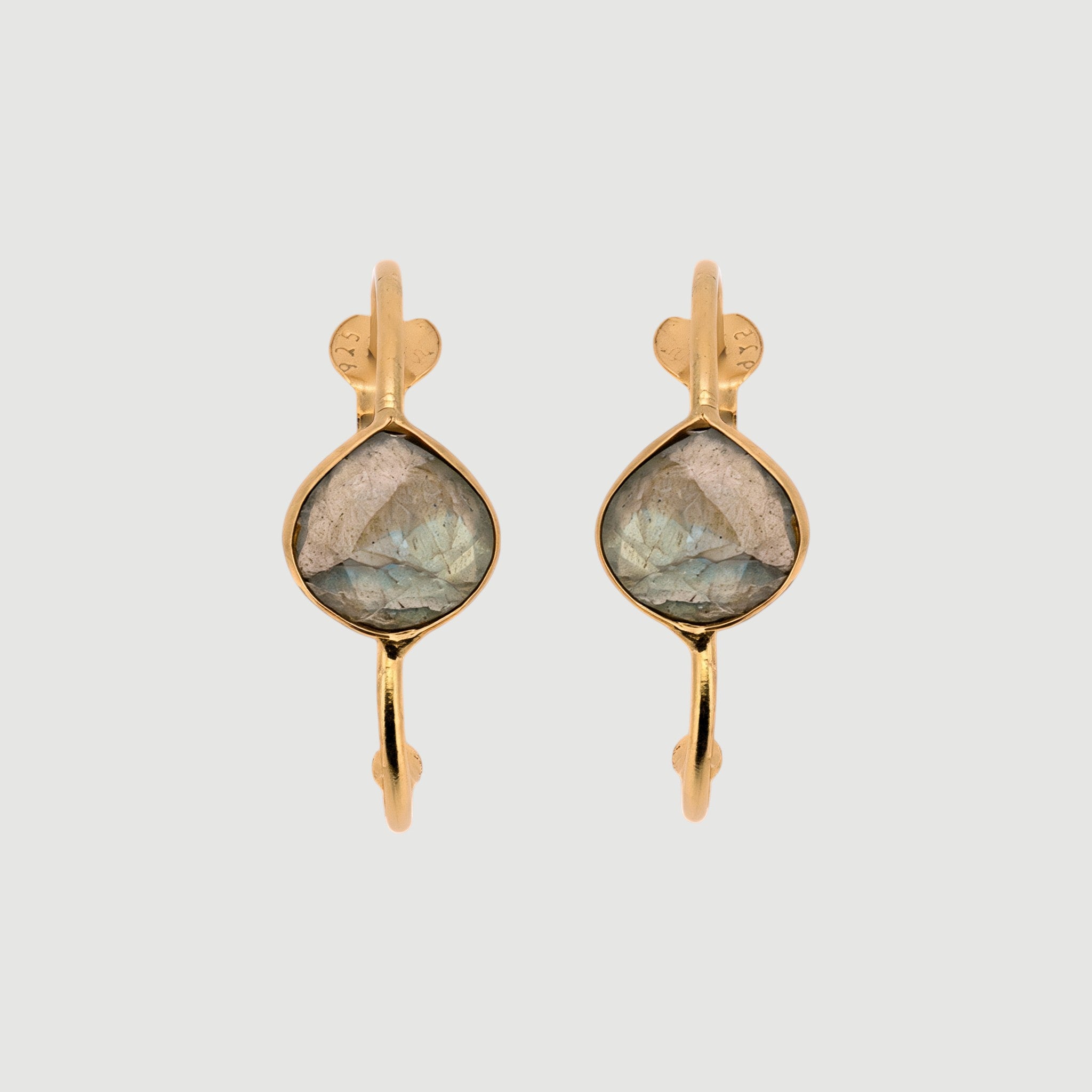 Natural Labradorite Hoop Earrings1