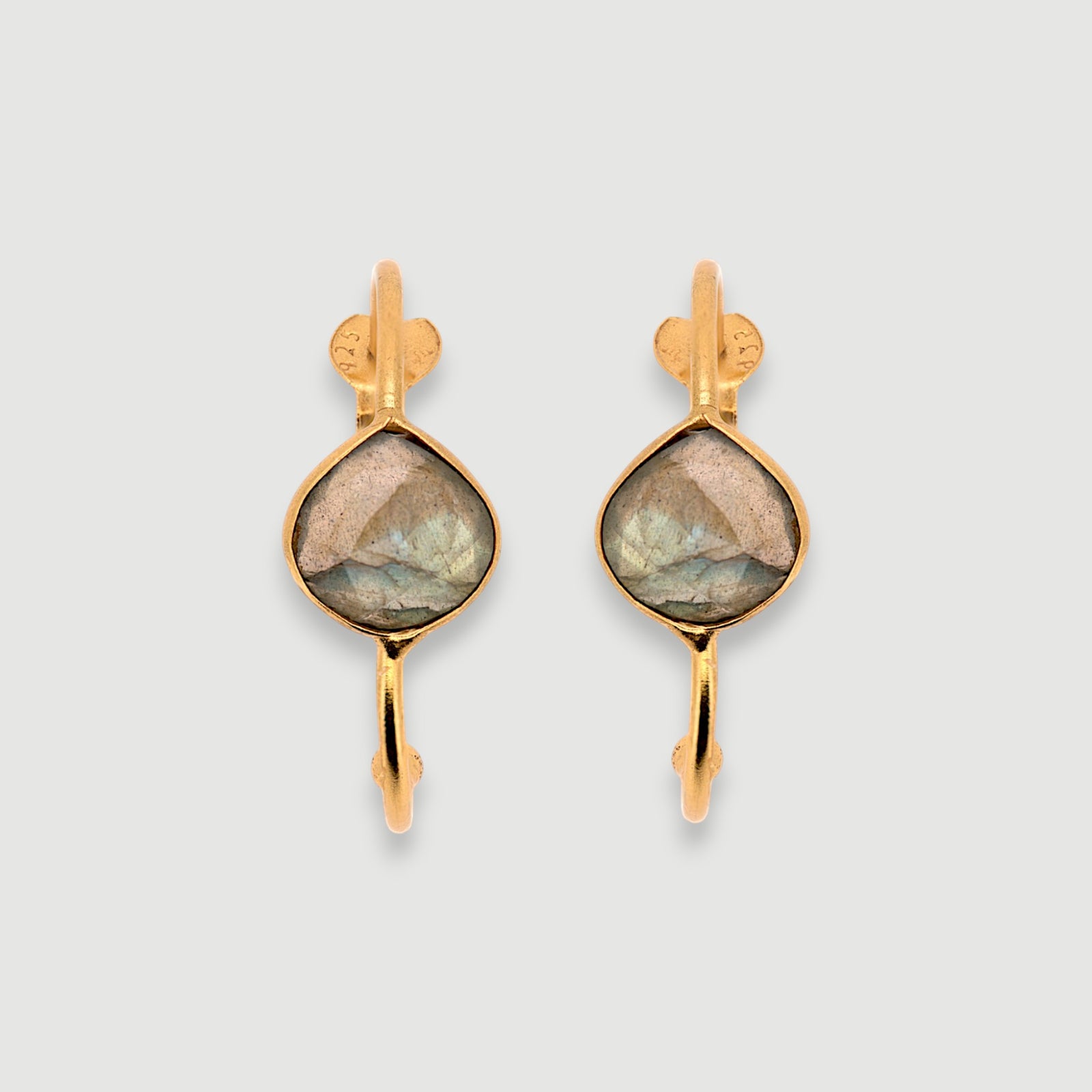 Natural Labradorite Hoop Earrings1