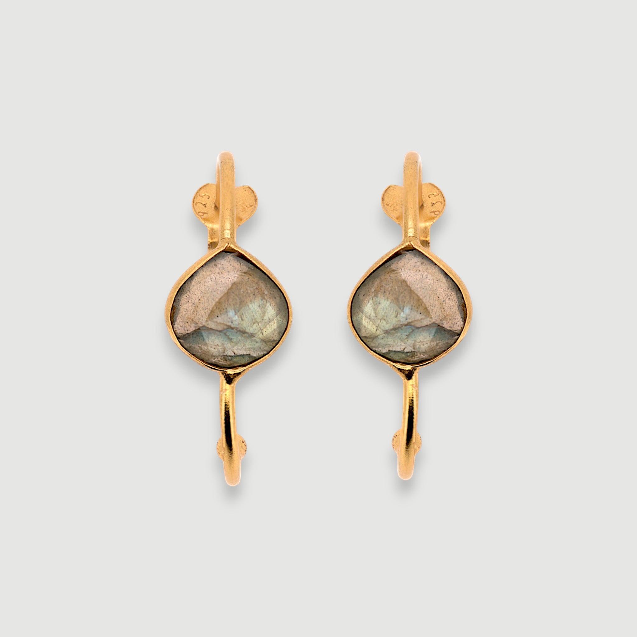 Natural Labradorite Hoop Earrings1