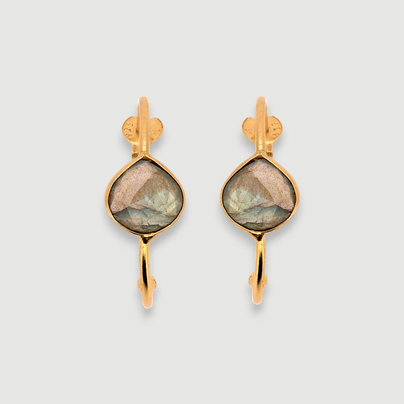 Natural Labradorite Hoop Earrings1